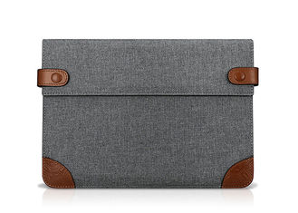 Grey Color Cotton Tablet Sleeve 278*187*30mm Dimension With Two Buttons
