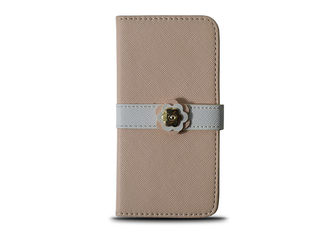 Bi Color Fashionable Folio Phone Case For Ladies Business Card Holder