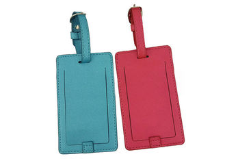 13 Colors PU Leather Luggage Tag , Name Card Luggage Tag For Promotion