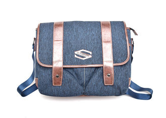 Polyurethane Business Shoulder Bag Blue Denim Appearance OEM / ODM Acceptable