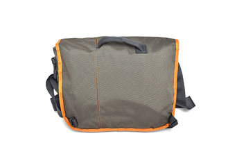 Shiny Grey Shoulder Bags For School , Mens Shoulder Bags Jointed Front Panel