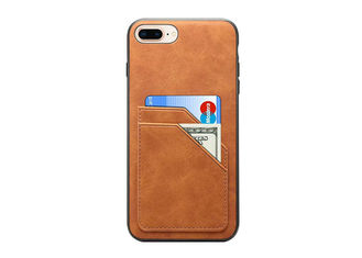 Slim Leather Phone Cases Genuine Leather Or PU Material With Two Card Slots