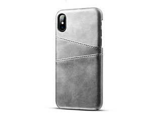 Slim PU Leather Unique Cell Phone Cases , Protective iPhone Cases Grey Color