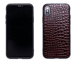 Brown Alligator Texture Leather Phone Cases Durable For iPhone XS / XS Max