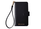 China Black Leather Protective Phone Cases , Smartphone Folio Case With Hand Strap factory