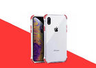 China Bi Color Transparent Plastic Phone Cases Groove Design For iPhone X / XR factory