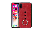 Stand Mode Thin Leather Mobile Phone Cases Shock Resistance With Hand Ring