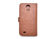 Simple Brown Leather Folio Phone Case With Rubber Coating Durable PC Shell supplier