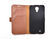 Simple Brown Leather Folio Phone Case With Rubber Coating Durable PC Shell supplier