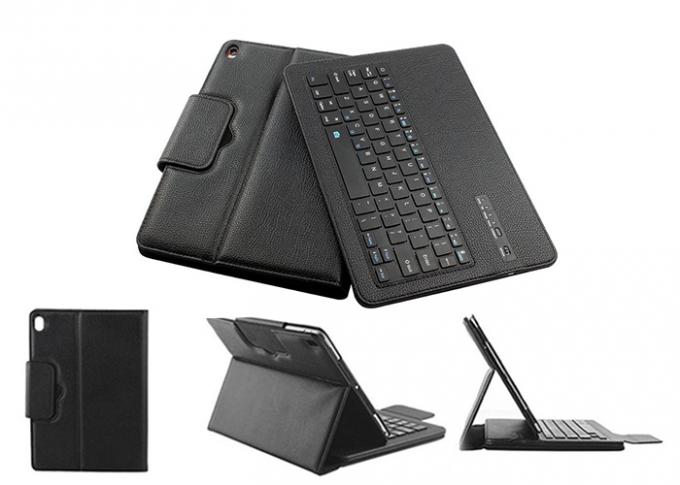 Black PU iPad Universal Tablet Case With Removable Bluetooth Wireless Keyboard