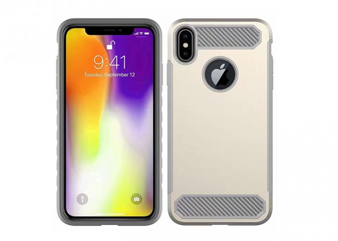2 In 1 PC / TPU Plastic Phone Cases Logo Customized With Full Protection