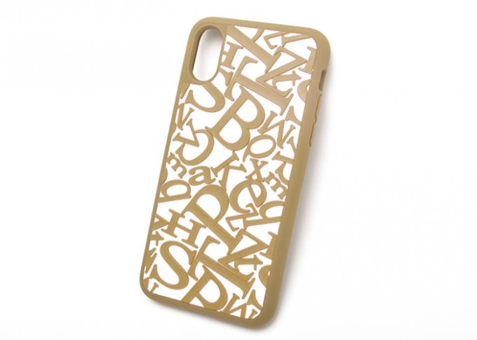 PU Inlay Plastic Phone Cases TPU Excellent Protective Rubber Words Pattern Design