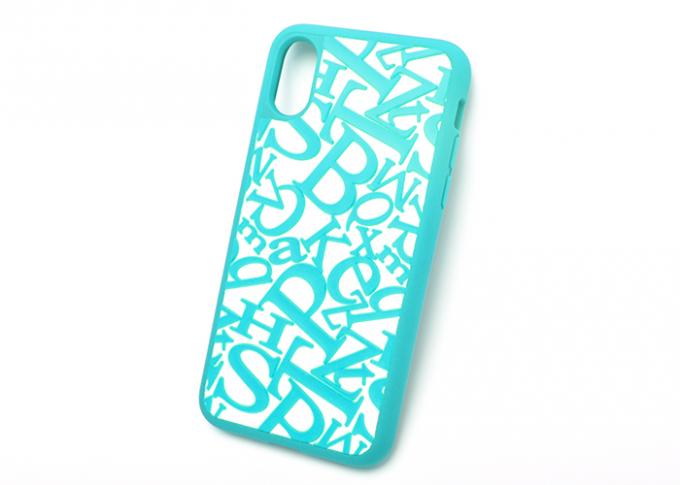 PU Inlay Plastic Phone Cases TPU Excellent Protective Rubber Words Pattern Design