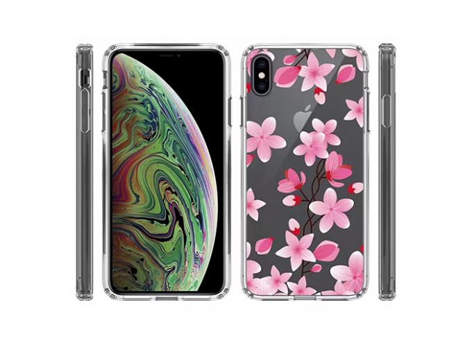 Vivid Flower Pattern IMD Phone Case Transparent PC Snap Case For iPhone