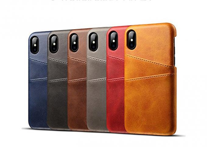Slim PU Leather Unique Cell Phone Cases , Protective iPhone Cases Grey Color