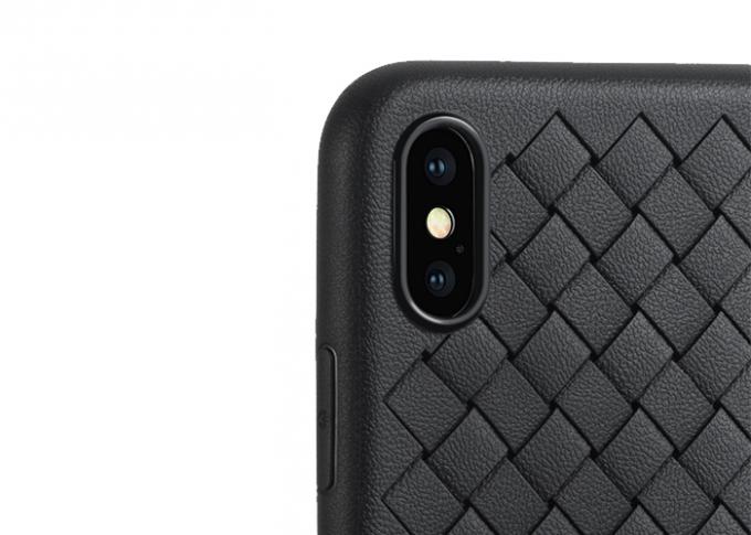 Stylish Black Leather Phone Cases Genuine Leather Exterior Material Highly Functional