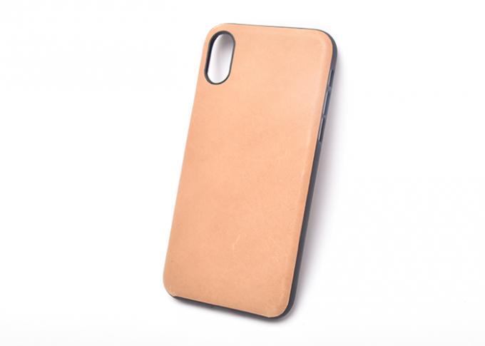 Comfortable Touching Personalised Leather Phone Case Overmold PC / TPU Rugged Case