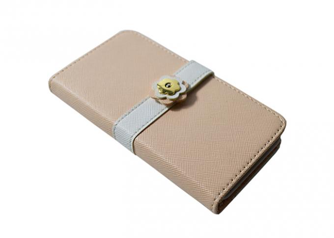 Bi Color Fashionable Folio Phone Case For Ladies Business Card Holder