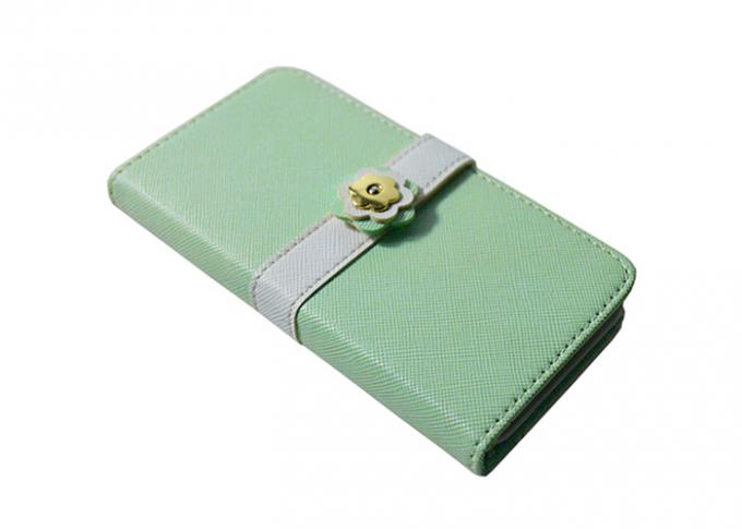 Fashionable Genuine Leather Mobile Cover , Flip Mirror Smartphone Folio Case