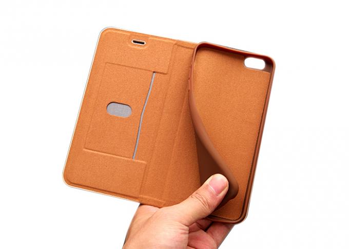 Black Fashionable Folio Phone Case Slim Hybrid Leather Case With Card Slots