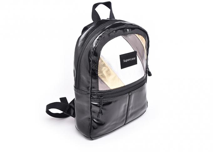 Shiny Coating Canvas Custom Made Backpacks With Inside Laptop Compartment