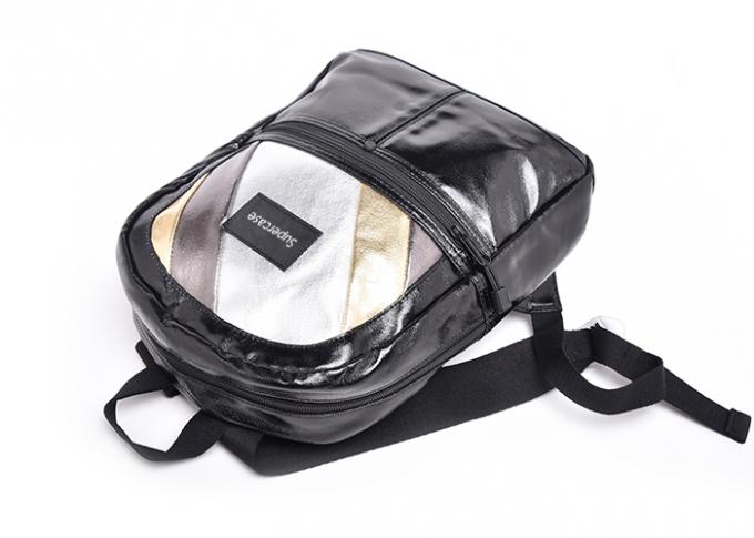 Shiny Coating Canvas Custom Made Backpacks With Inside Laptop Compartment