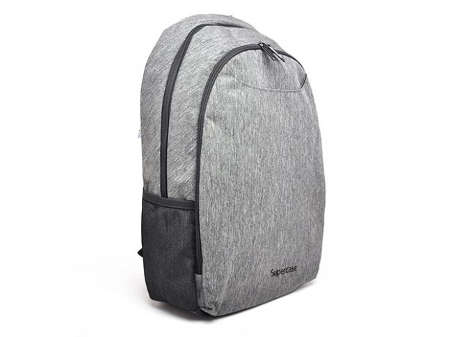Front Slip Pocket Custom Made Backpacks 600D Crosshatch Poly Materials