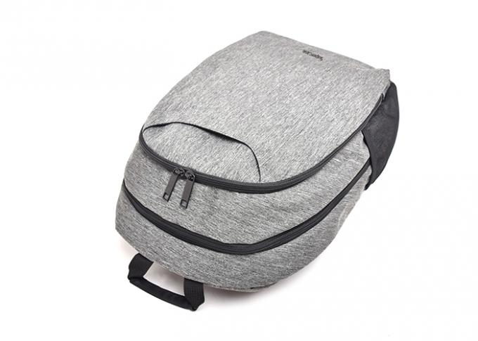 Front Slip Pocket Custom Made Backpacks 600D Crosshatch Poly Materials
