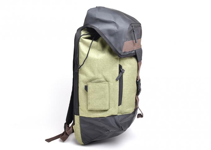 Light Green Color Custom Sports Backpacks With Coating Fabric Trimming