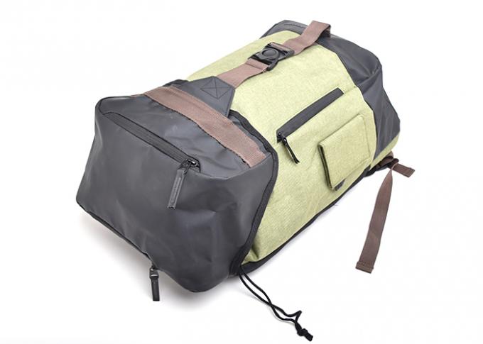 Light Green Color Custom Sports Backpacks With Coating Fabric Trimming