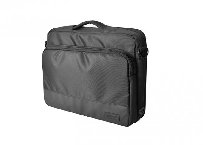 Minimalistic Black Messenger Bag Big Front Pockets Stable Computer Holder