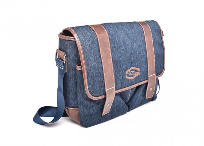 Polyurethane Business Shoulder Bag Blue Denim Appearance OEM / ODM Acceptable