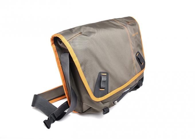 Shiny Grey Shoulder Bags For School , Mens Shoulder Bags Jointed Front Panel
