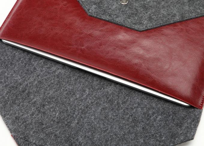Leather Felt Laptop Sleeve Environmetal Friendly Material For iPad Pro