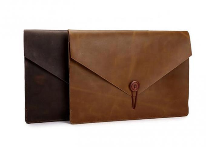 Closure Button Type Leather Tablet Sleeve , Laptop Protective Sleeve Easy To Carry