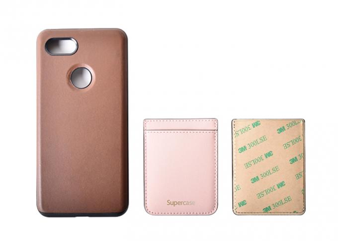 2 Pockets Saffiano Leather Card Holder , Cell Phone Card Holder OEM / ODM