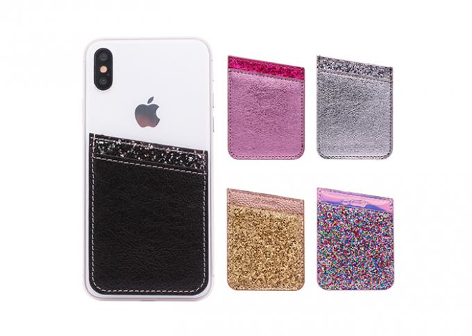 Bling Glitter Phone Case Accessories PU Leather Sticky Phone Case Wallet