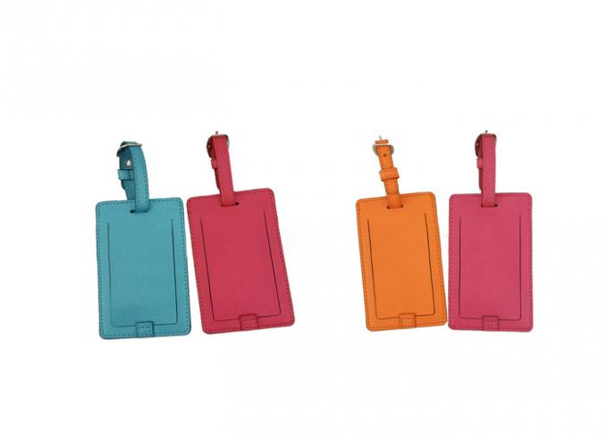 13 Colors PU Leather Luggage Tag , Name Card Luggage Tag For Promotion