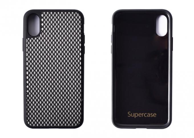 Black White Mesh Plastic Phone Cases OEM / ODM UV Painting 6ft Drop Protection