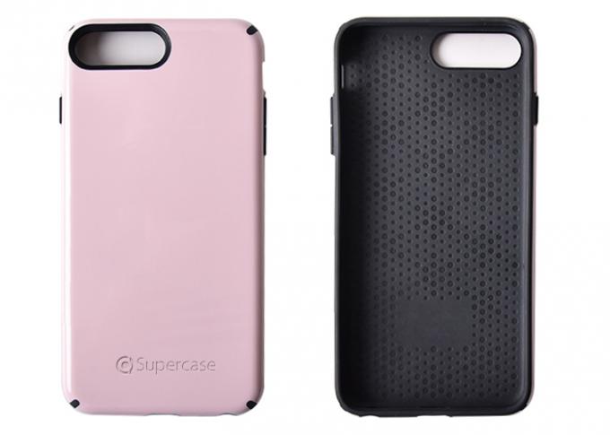 Elegance 2 In 1 Overmould Plastic Phone Cases With Glossy Surface For iPhone