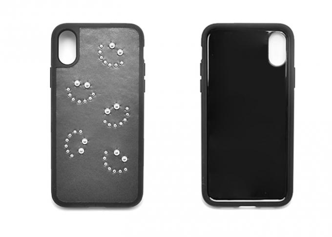 Slim Decorative Leather iPhone Case , Mobile Phone Covers With Glittering Jewels